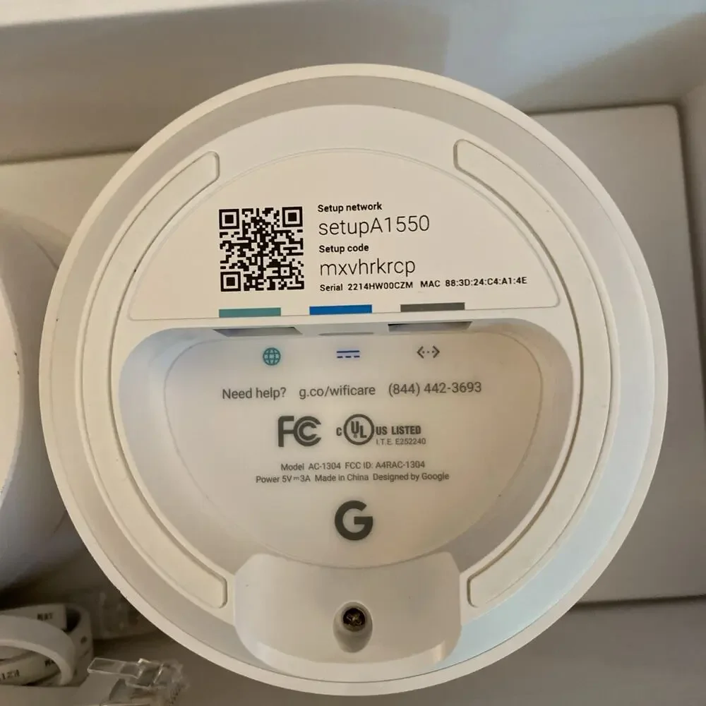 Google AC1304 Mesh Wifi Router Wireless Router 3 Pack (No Power Cables)